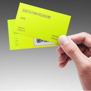 Carte De Visite jaune chartreuse - Code QR -