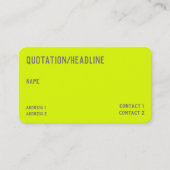 Carte De Visite jaune chartreuse - Code QR - (Devant)