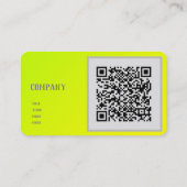 Carte De Visite jaune chartreuse - Code QR - (Dos)