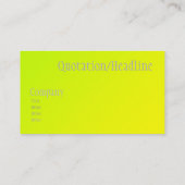 carte de visite jaune chartreuse - texte gras (Dos)