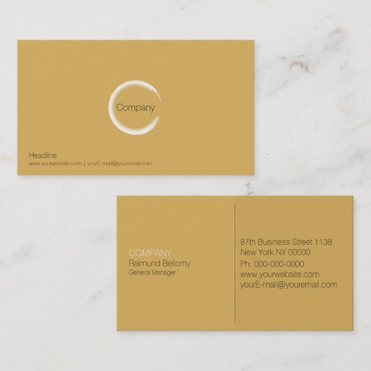 Carte de visite jaune chaud (Devant / Derrière)