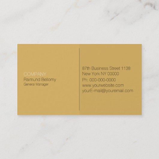 Carte de visite jaune chaud (Dos)