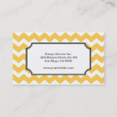 Carte De Visite Jaune chevron zigzag motif de style personnel (Dos)