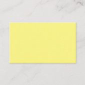 Carte De Visite Jaune clair classique unique simple (Dos)