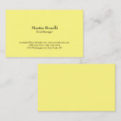 Carte De Visite Jaune clair classique unique simple (Devant / Derrière)