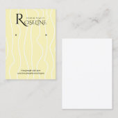 Carte De Visite Jaune clair doux affichage de bijoux géométriques (Devant / Derrière)