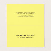 Carte De Visite Jaune clair élégant simple et professionnel (Extérieur déplié)