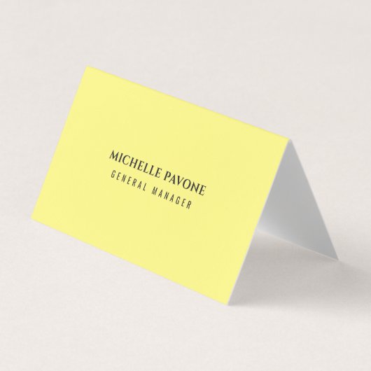 Carte De Visite Jaune clair élégant simple et professionnel (Devant)