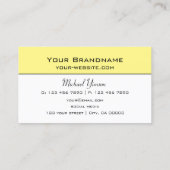 Carte De Visite Jaune clair et blanc Simple Moderne Professionnel (Dos)