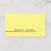 Carte De Visite Jaune clair et blanc Simple Moderne Professionnel (Devant)