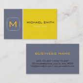 Carte De Visite Jaune clair et gris élégant Professionnel moderne  (Devant / Derrière)