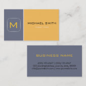 Carte De Visite Jaune clair et gris élégant professionnel moderne (Devant / Derrière)