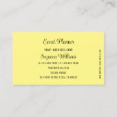 Carte De Visite Jaune clair et joli Coeur avec Monogramme mignon (Dos)