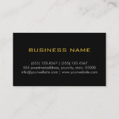 Carte De Visite Jaune clair et noir élégant professionnel moderne  (Dos)