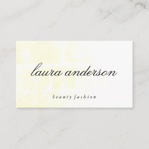 Carte De Visite Jaune clair minimaliste avec texte cursif