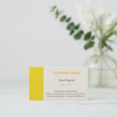 Carte De Visite Jaune clair Professionnel Élégant Moderne (Debout devant)