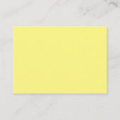 Carte De Visite Jaune clair simple classique unique (Dos)