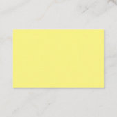 Carte De Visite Jaune clair simple classique unique (Dos)