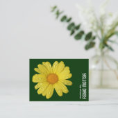 Carte De Visite Jaune dans la pluie - Vert foncé (Debout devant)