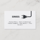 Carte de visite jaune de l'électricien branché et  (Dos)