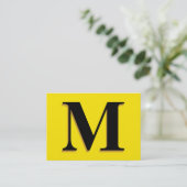 Carte De Visite Jaune de monogramme (Debout devant)
