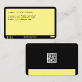 Carte De Visite Jaune de noir de regard de faux de moniteur (Devant / Derrière)