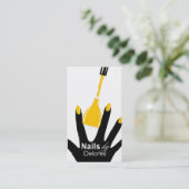 Carte De Visite Jaune de salon d'ongle de PÉDICURIE de MANUCURE (Debout devant)