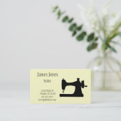 Carte de visite jaune de tailleur de machine à (Debout devant)