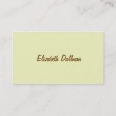 Carte De Visite Jaune d'or élégant (Dos)