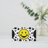 Carte De Visite Jaune drôle et points + votre backg. et idées (Debout devant)