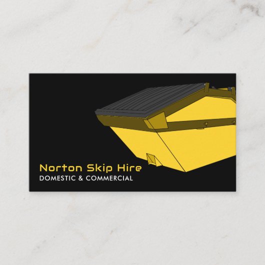 Carte De Visite Jaune Dumpster, Skip/Dumpster Company (Devant)