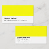Carte De Visite Jaune électrique | "Lumineux et énergiques" (Devant / Derrière)
