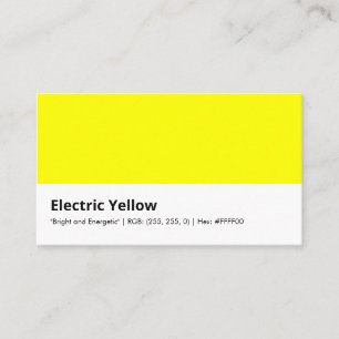 Carte De Visite Jaune électrique   "Lumineux et énergiques"