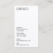 Carte De Visite Jaune électronique de style de minimalisme moderne (Dos)