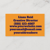 Carte de visite jaune et bleu (Dos)