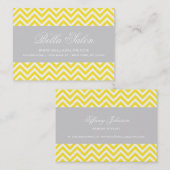 Carte De Visite Jaune et Gris Moderne Chevron Stripes (Devant / Derrière)