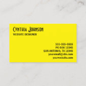 Carte De Visite Jaune et Noir Retro Gras (Dos)