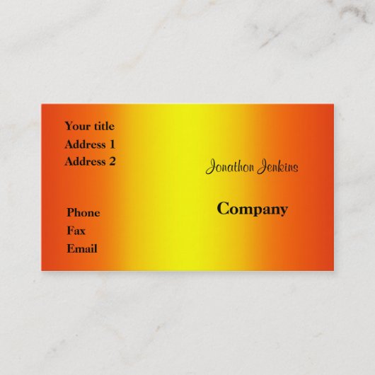Carte De Visite Jaune et orange (Devant)