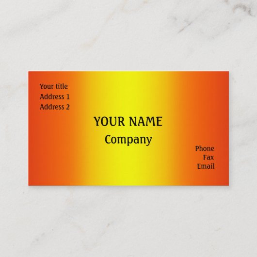 Carte De Visite Jaune et orange (Devant)