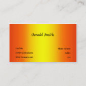 Carte De Visite Jaune et orange (Dos)