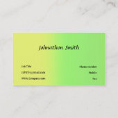 Carte De Visite Jaune et vert (Dos)