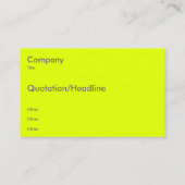 Carte De Visite jaune fluorescent (Dos)