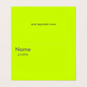 Carte De Visite jaune fluorescent (Extérieur déplié)