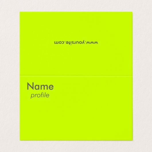 Carte De Visite jaune fluorescent (Extérieur déplié)