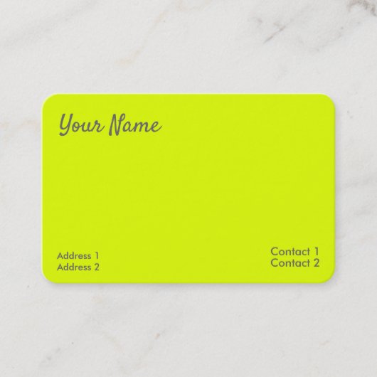 carte de visite jaune fluorescent (Devant)
