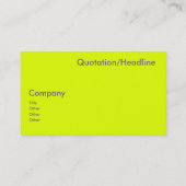 Carte De Visite jaune fluorescent (Dos)