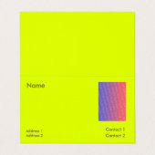 Carte De Visite jaune fluorescent (Extérieur déplié)