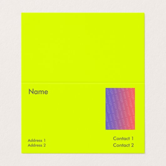 Carte De Visite jaune fluorescent (Extérieur déplié)