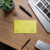 Carte De Visite jaune fluorescent