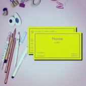 Carte De Visite jaune fluorescent